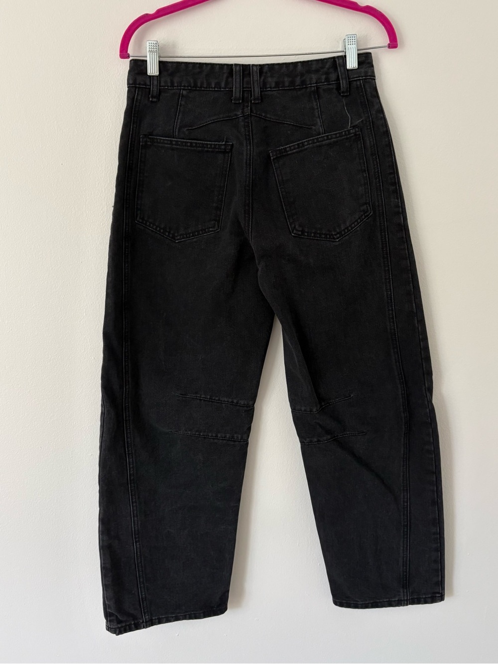 Iconic Black Mid Rise Barrel Wide Leg Baggy Cotton Blend Jeans Size Small - Picture 6 of 8